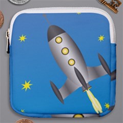 Rocket Spaceship Space Travel Nasa Mini Square Pouch by Wegoenart