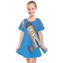 Rocket Spaceship Space Travel Nasa Kids  Smock Dress