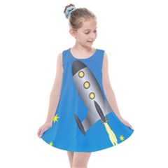 Rocket Spaceship Space Travel Nasa Kids  Summer Dress by Wegoenart