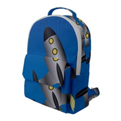 Rocket Spaceship Space Travel Nasa Flap Pocket Backpack (large)