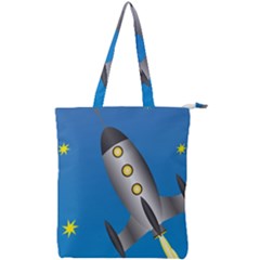 Rocket Spaceship Space Travel Nasa Double Zip Up Tote Bag by Wegoenart