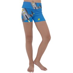 Rocket Spaceship Space Travel Nasa Kids  Lightweight Velour Yoga Shorts