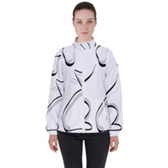 Dog Cat Animal Pet Cute High Neck Windbreaker (women)