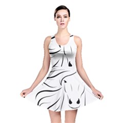 Animal Equine Face Horse Reversible Skater Dress by Wegoenart