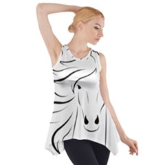 Animal Equine Face Horse Side Drop Tank Tunic by Wegoenart