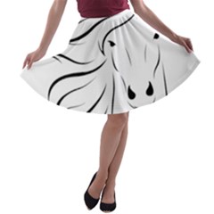 Animal Equine Face Horse A-line Skater Skirt by Wegoenart