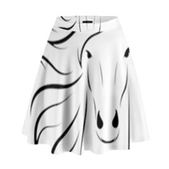 Animal Equine Face Horse High Waist Skirt by Wegoenart