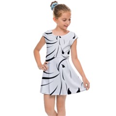 Animal Equine Face Horse Kids  Cap Sleeve Dress by Wegoenart