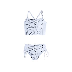 Animal Equine Face Horse Girls  Tankini Swimsuit