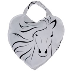 Animal Equine Face Horse Giant Heart Shaped Tote