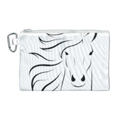 Animal Equine Face Horse Canvas Cosmetic Bag (large)