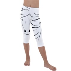 Animal Equine Face Horse Kids  Lightweight Velour Capri Leggings 