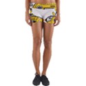 Cartoon Space Racer Galaxy Science Yoga Shorts View1