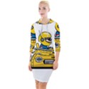 Cartoon Space Racer Galaxy Science Quarter Sleeve Hood Bodycon Dress View1