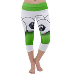 Sheep Agriculture Hill Group Flock Capri Yoga Leggings by Wegoenart