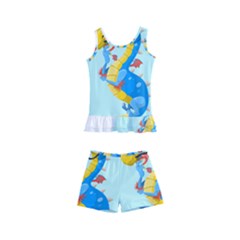 Dragon Chinese Blue Mustache China Kids  Boyleg Swimsuit