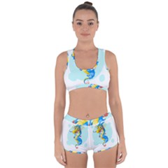 Dragon Chinese Blue Mustache China Racerback Boyleg Bikini Set by Wegoenart