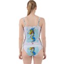 Dragon Chinese Blue Mustache China Cut Out Top Tankini Set View2