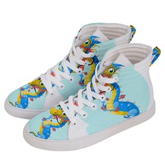 Dragon Chinese Blue Mustache China Women s Hi-top Skate Sneakers