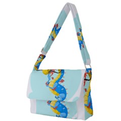 Dragon Chinese Blue Mustache China Full Print Messenger Bag