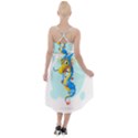 Dragon Chinese Blue Mustache China High-Low Halter Chiffon Dress  View2