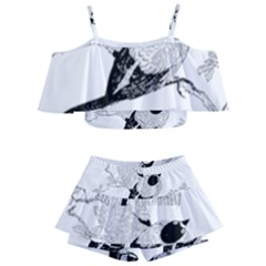 Vintage Old Fashioned Animal Wild Kids  Off Shoulder Skirt Bikini