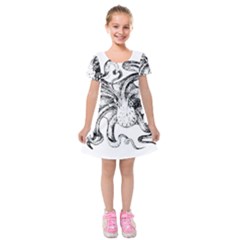 Animal Game Asset Call Invertebrate Kids  Short Sleeve Velvet Dress by Wegoenart