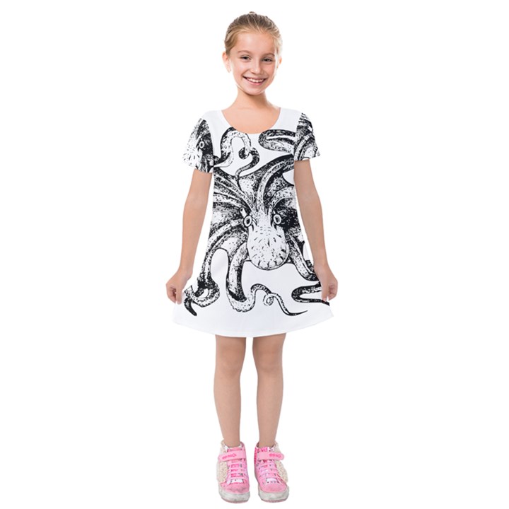 Animal Game Asset Call Invertebrate Kids  Short Sleeve Velvet Dress