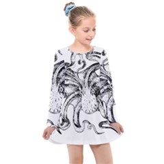 Animal Game Asset Call Invertebrate Kids  Long Sleeve Dress