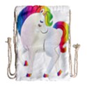 Rainbow Unicorn Unicorn Heart Drawstring Bag (Large) View1