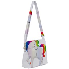 Rainbow Unicorn Unicorn Heart Zipper Messenger Bag