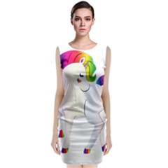 Rainbow Unicorn Unicorn Heart Sleeveless Velvet Midi Dress by Wegoenart