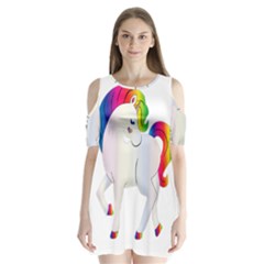 Rainbow Unicorn Unicorn Heart Shoulder Cutout Velvet One Piece by Wegoenart