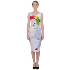 Rainbow Unicorn Unicorn Heart Sleeveless Pencil Dress