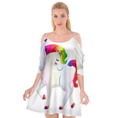 Rainbow Unicorn Unicorn Heart Cutout Spaghetti Strap Chiffon Dress