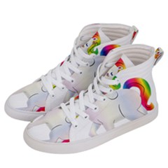 Rainbow Unicorn Unicorn Heart Men s Hi-top Skate Sneakers by Wegoenart