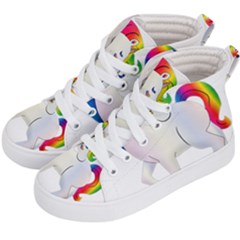 Rainbow Unicorn Unicorn Heart Kids  Hi-top Skate Sneakers by Wegoenart