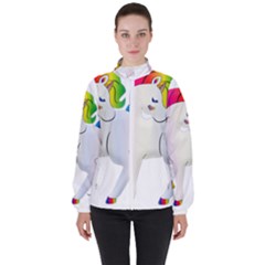 Rainbow Unicorn Unicorn Heart High Neck Windbreaker (women)