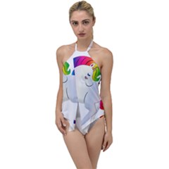 Rainbow Unicorn Unicorn Heart Go With The Flow One Piece Swimsuit by Wegoenart