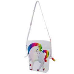 Rainbow Unicorn Unicorn Heart Folding Shoulder Bag