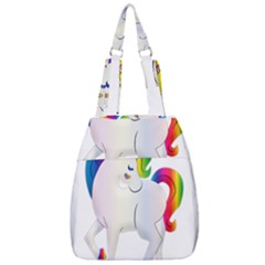 Rainbow Unicorn Unicorn Heart Center Zip Backpack