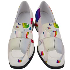 Rainbow Unicorn Unicorn Heart Women s Chunky Heel Loafers