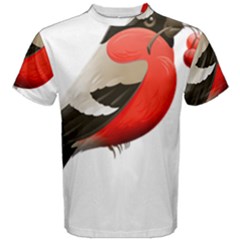 Red Robin Berry Red Berries Bird Men s Cotton Tee by Wegoenart