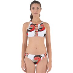 Red Robin Berry Red Berries Bird Perfectly Cut Out Bikini Set by Wegoenart