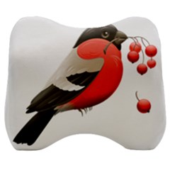 Red Robin Berry Red Berries Bird Velour Head Support Cushion