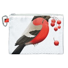 Red Robin Berry Red Berries Bird Canvas Cosmetic Bag (xl)