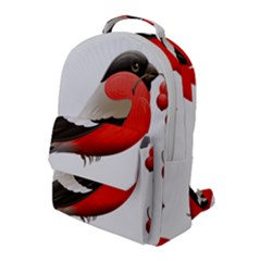 Red Robin Berry Red Berries Bird Flap Pocket Backpack (large)