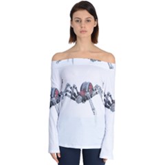 Spider Arachnid Animal Robot Off Shoulder Long Sleeve Top