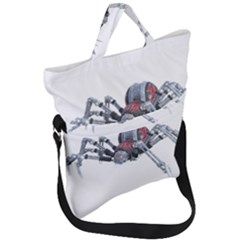 Spider Arachnid Animal Robot Fold Over Handle Tote Bag by Wegoenart