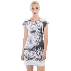 Dog Animal Domestic Animal Doggie Cap Sleeve Bodycon Dress